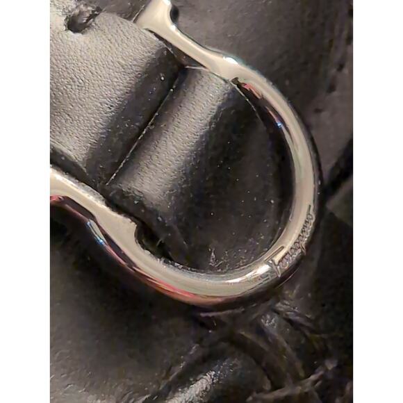 Ferragamo Gancini Loafers Womens 10 Black Leather Made In Italy Designer Shoes - Picture 2 of 9